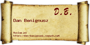 Dan Benignusz névjegykártya
